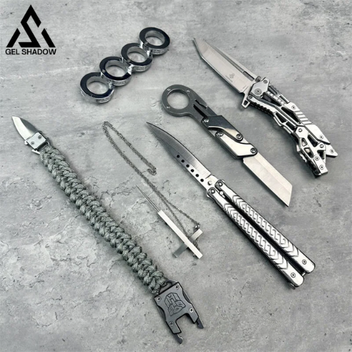 6pcs silver pocket defense knife 