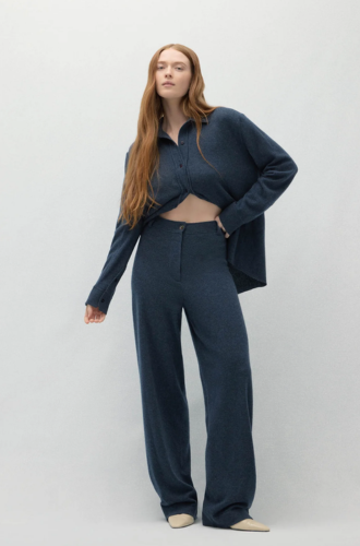 Naples Denim Cashmere Wide‑Leg Pants